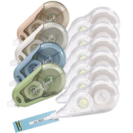 Correction Tape - Roczential 10 Pack Out, Whiteout Tape Pen Strips, Cream Color Transparent Dispenser, Easy to Use Applicator for Instant Correction School Office Supplies, 65.6 Ft & 39.3 Ft