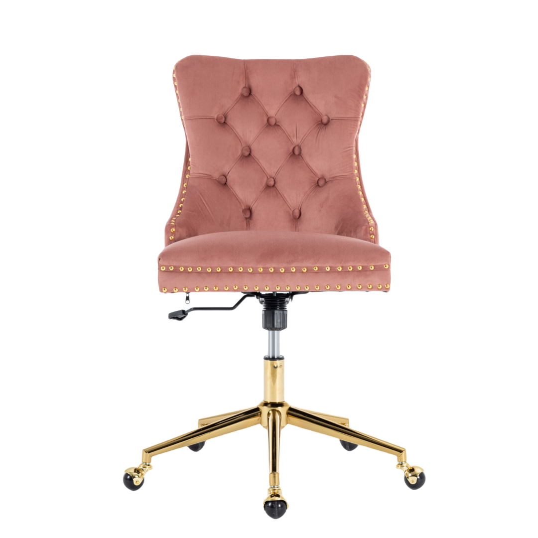 Velvet Home Office Chair- Pink