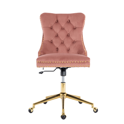 Velvet Home Office Chair- Pink