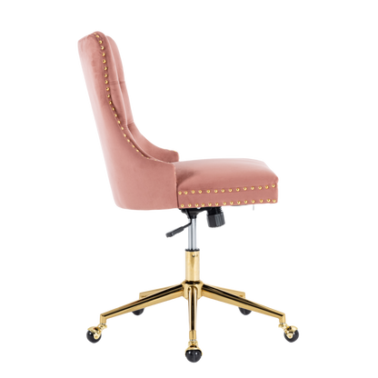 Velvet Home Office Chair- Pink