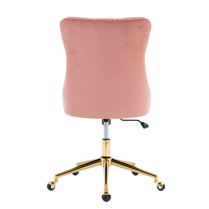 Velvet Home Office Chair- Pink