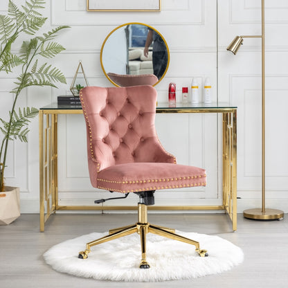 Velvet Home Office Chair- Pink