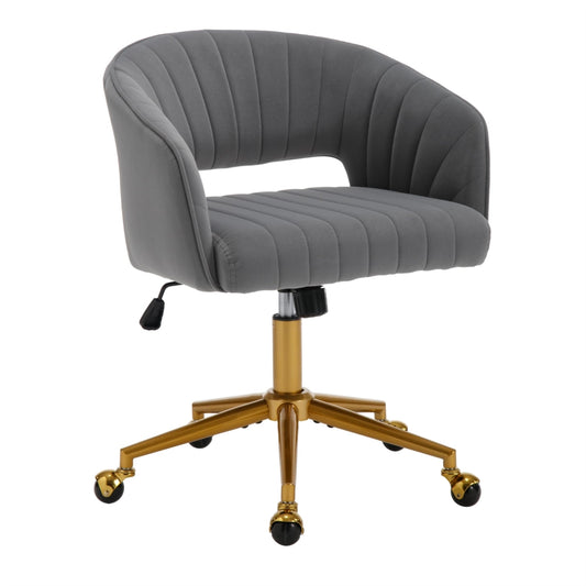 Velvet Home Office Chair- Grey