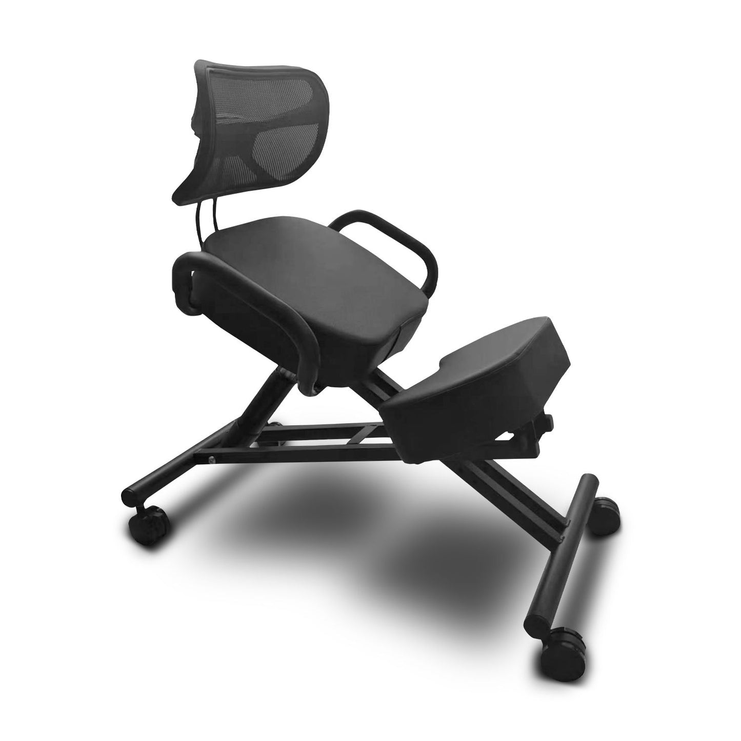 EKKIO Adjustable Ergonomic Office Kneeling Chair with Backrest (Black)