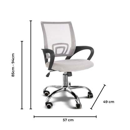 EKKIO Ergonomic Office Chair with Breathable Mesh Design and Lumbar Back Support (Grey)