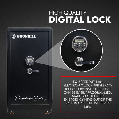 Electronic Digital Safe Box Fire Proof Safe Heavy Duty Key Lock Security 118L