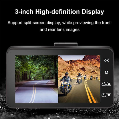 3inch LCD HD Dual Camera Motorcycle DVR Video Driving Recorder With 32G Card