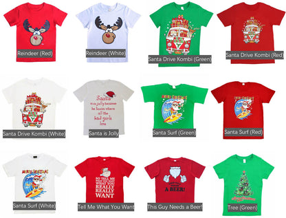 New Funny Adult Xmas Christmas T Shirt Tee Mens Womens 100% Cotton Jolly Ugly, Reindeer (Red), S