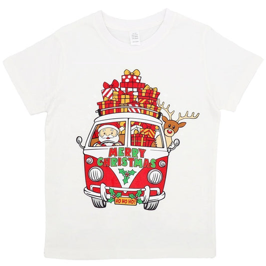 New Funny Adult Xmas Christmas T Shirt Tee Mens Womens 100% Cotton Jolly Ugly, Santa Drive Kombi (White), XL