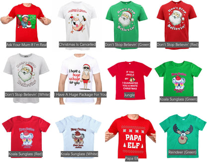 New Funny Adult Xmas Christmas T Shirt Tee Mens Womens 100% Cotton Jolly Ugly, Tree (Red) B, XS