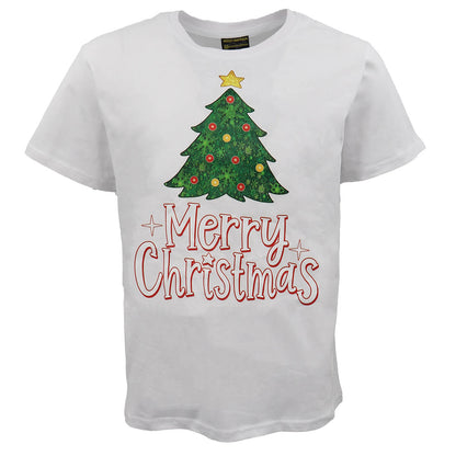 New Funny Adult Xmas Christmas T Shirt Tee Mens Womens 100% Cotton Jolly Ugly, Tree (White) B, S