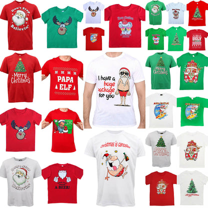 New Funny Adult Xmas Christmas T Shirt Tee Mens Womens 100% Cotton Jolly Ugly, Tree (Green) B, XL