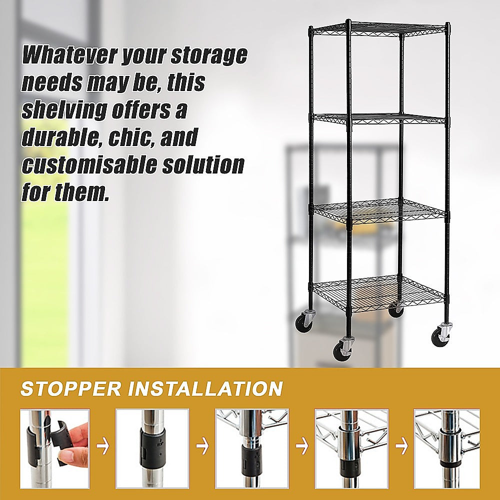 Modular Wire Storage Shelf 600 x 600 x 1800mm Steel Shelving