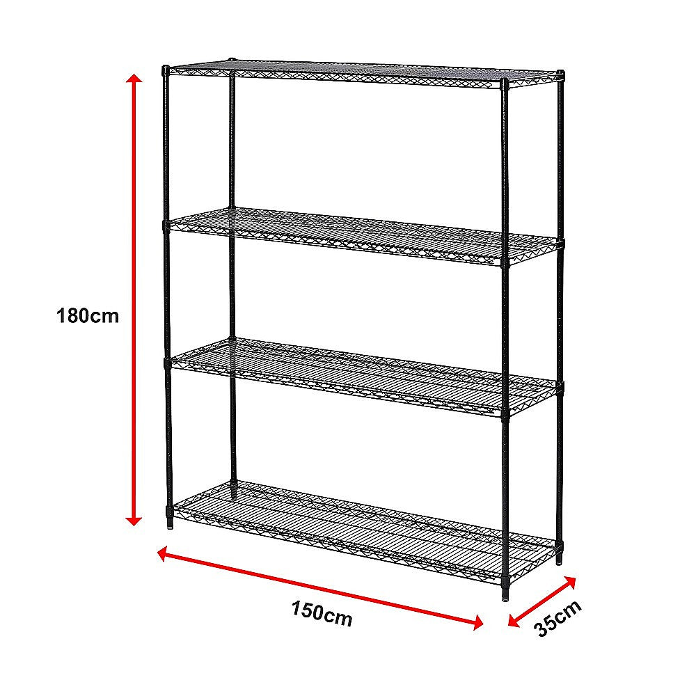 Modular Wire Storage Shelf 1500 x 350 x 1800mm Steel Shelving