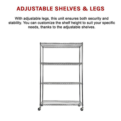 Modular Wire Storage Shelf 900 x 450 x 1800mm Steel Shelving