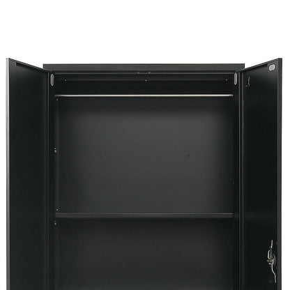 Two-Door Metal Cabinet Shelf Storage for Home Office Gym