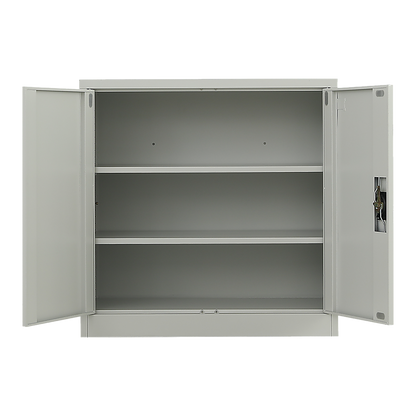 Two-Door Metal Short Cabinet Shelf Storage for Home Office Gym