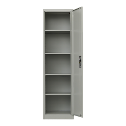 Single-Door Metal Tall Cabinet Shelf Storage for Home Office Gym