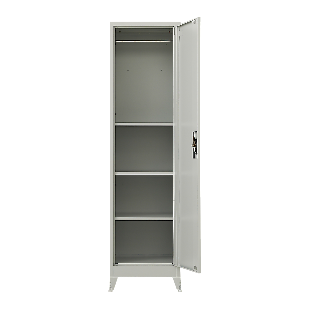 Single-Door Metal Tall Cabinet Shelf Storage for Home Office Gym