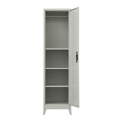 Single-Door Metal Tall Cabinet Shelf Storage for Home Office Gym