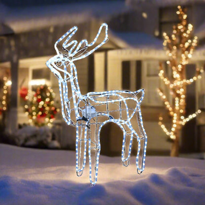 LED Ropelight Standing Reindeer Small Moving Cool White available in 2 types - Feeding